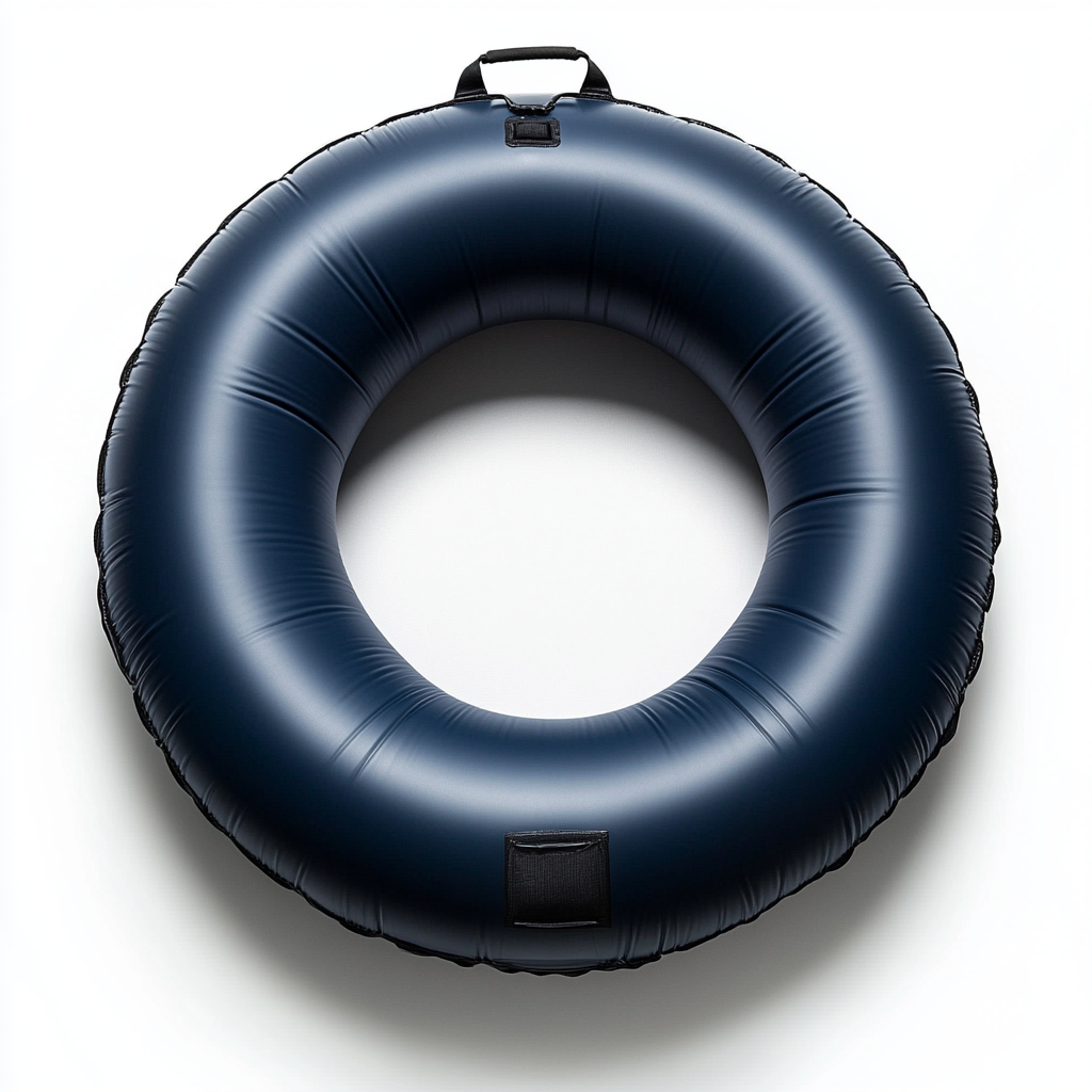Lyxon Heavy Duty Pool Float - Reinforced Inflatable River Tube with 2 Grab Handles - Puncture Resistant - Swimming Ring for Lakes and Pools - Blue