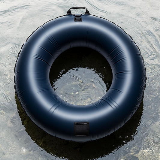Lyxon Heavy Duty Pool Float - Reinforced Inflatable River Tube with 2 Grab Handles - Puncture Resistant - Swimming Ring for Lakes and Pools - Blue