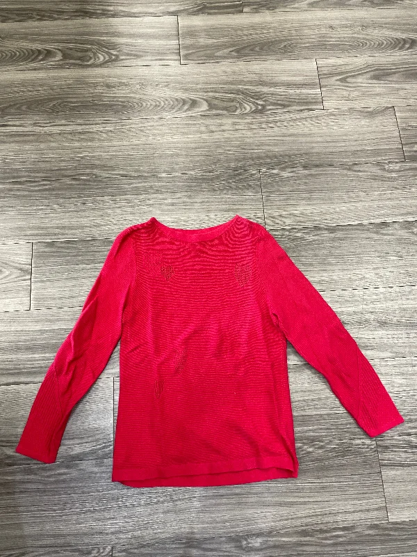 Fine knit women's sweaterSweater By Christopher And Banks In Red, Size: M