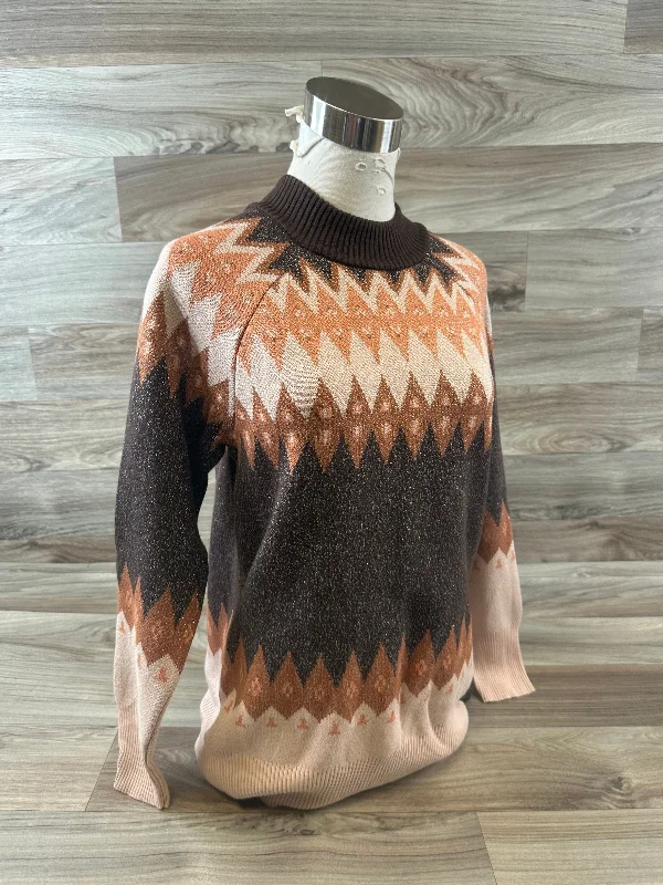 Camo women's sweaterSweater By Denim And Company In Brown & Orange, Size: Xs