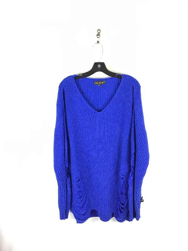 Chenille women's sweaterSweater By Clothes Mentor In Blue, Size: Xxl