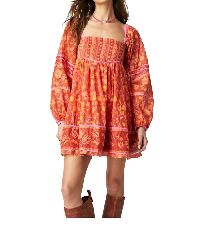 Sack dresses for womenEndless Afternoon Mini Dress In Chili Combo