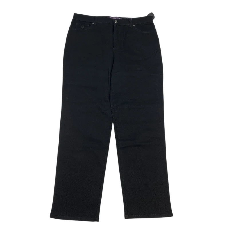 Jeans with a raw hem for an unfinished and rugged lookJeans Straight By Gloria Vanderbilt In Black Denim, Size: 14