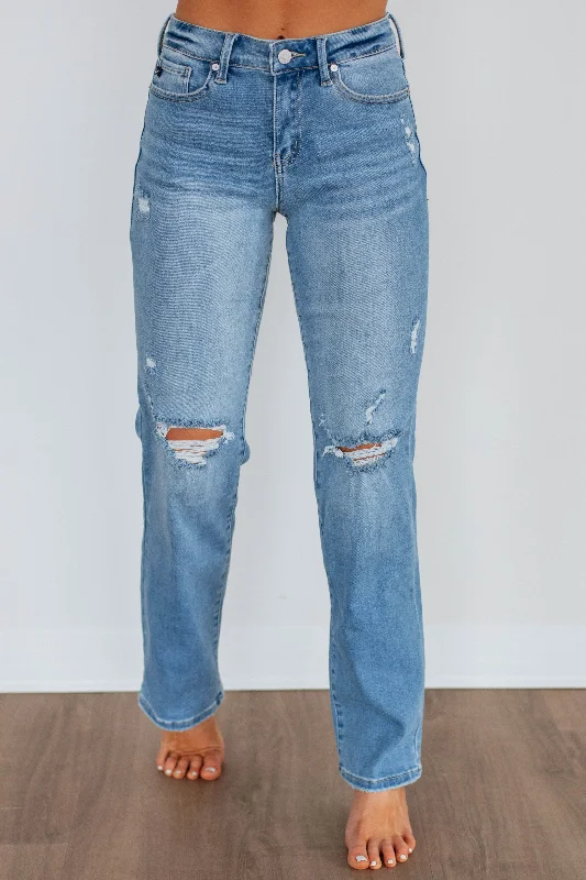 Light wash jeans with rips and tears for a casual vibeToni KanCan Jeans