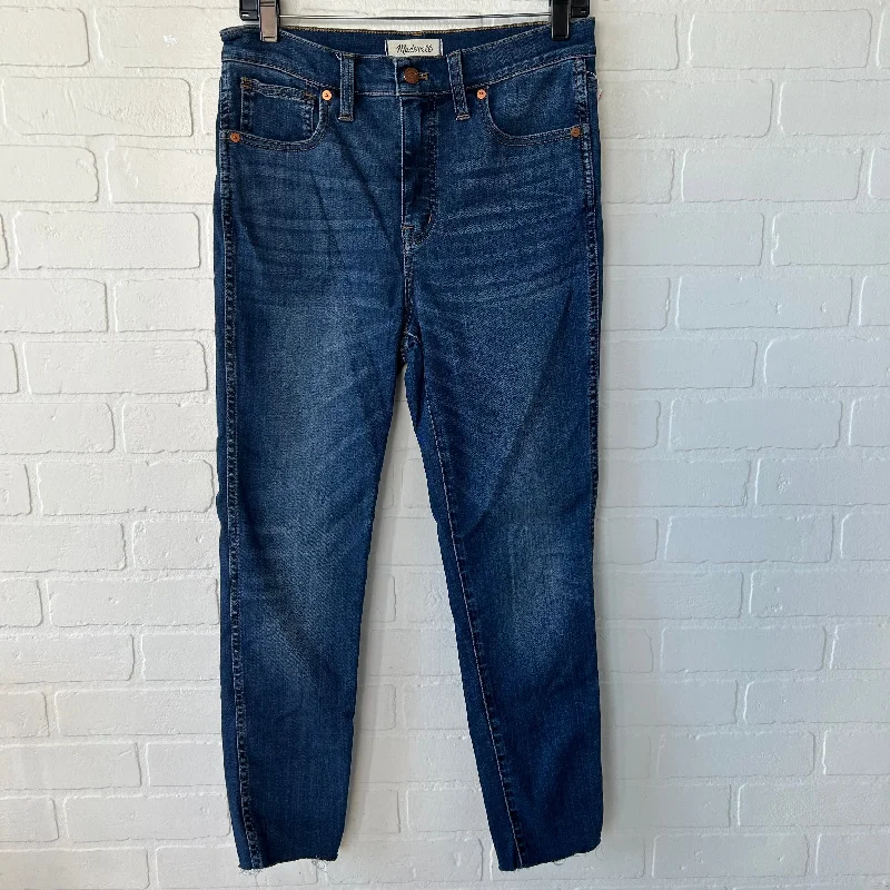 Jeans with a cropped length and rolled-up cuffs for a trendy lookJeans Skinny By Madewell In Blue Denim, Size: 6