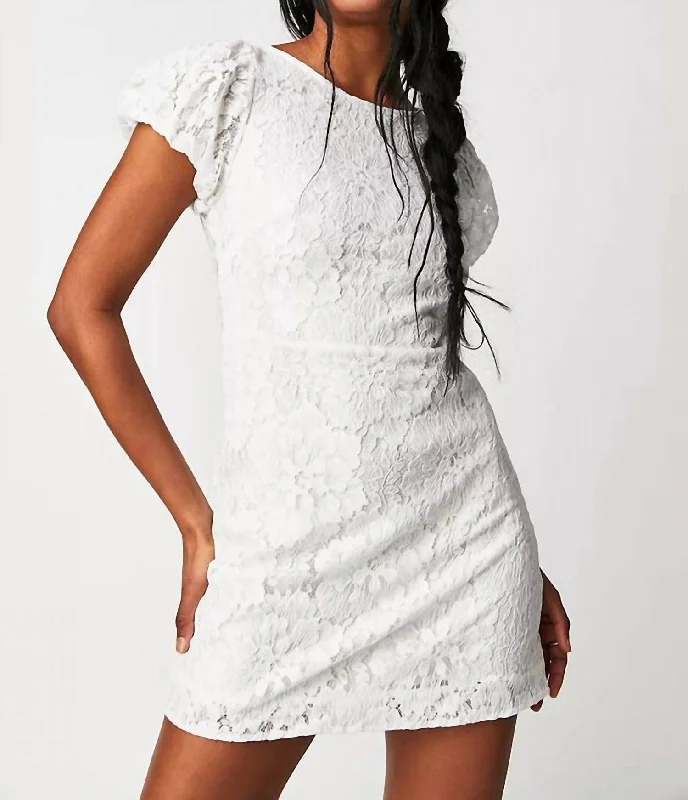 Layering dresses for versatile stylingLace Hailee Mini Dress In Ivory