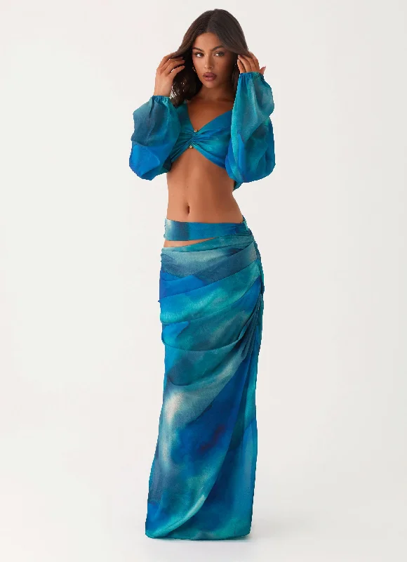 Tulip women's skirtsAustin Cut Out Maxi Skirt - Blue Tie Dye