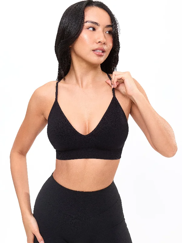 lingerie inspired by lingerie adsPlunge Seamless Sports Bra - Black