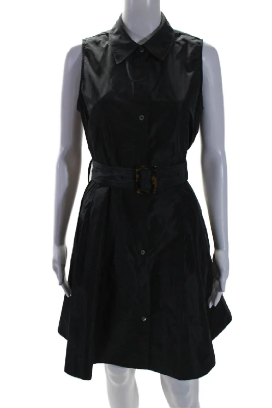 Layering dresses for versatile stylingStaud Women's Collared Sleeveless Button Down Belted Mini Dress Black