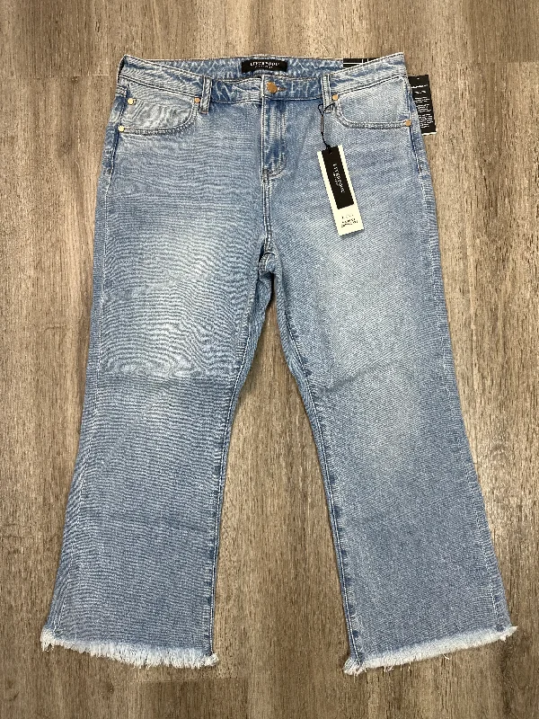 Ripped and repaired jeans for a rugged lookJeans Cropped By Liverpool In Blue Denim, Size: 10