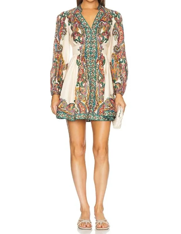 Short and sweet dresses for womenPlunge Mini Dress In Multi Paisley