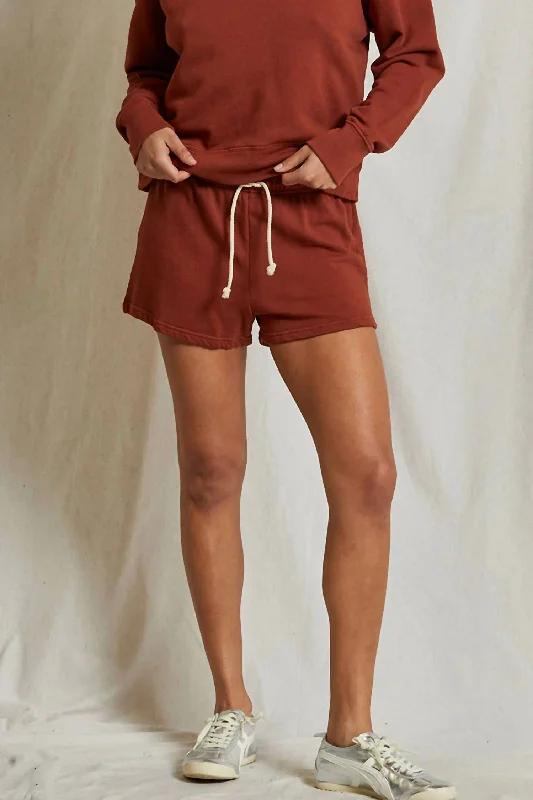 Pleated women's skirtsLayla French Terry Sweat Shorts In Russet