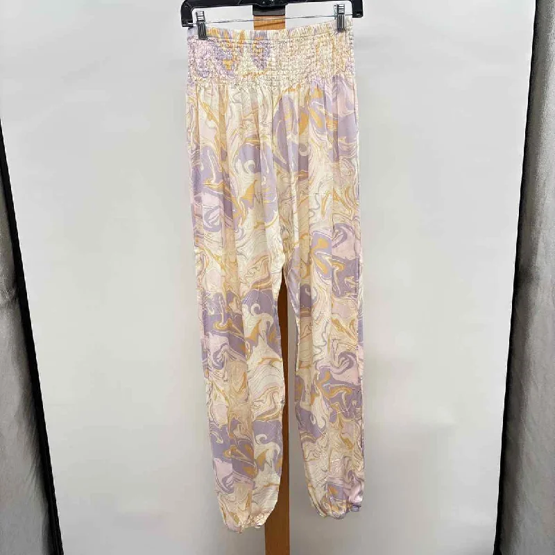 Tall women's jeansLotus & Luna Women's Size S/M Ivory Swirls Pants