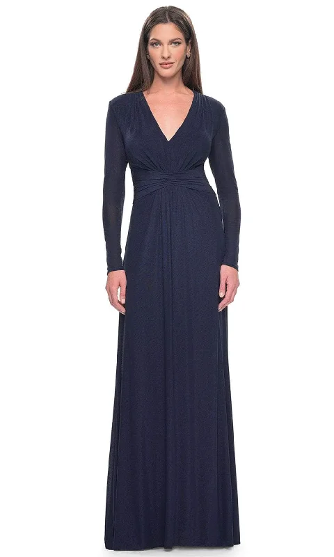 Cap sleeve dresses for womenLa Femme 30048 - Long Sleeve Jersey Evening Dress