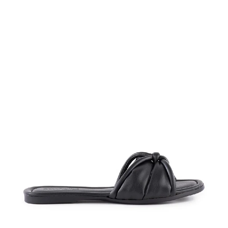 satin lingerie with lace overlays on the hipsShades of Cool Sandal in Black from Seychelles