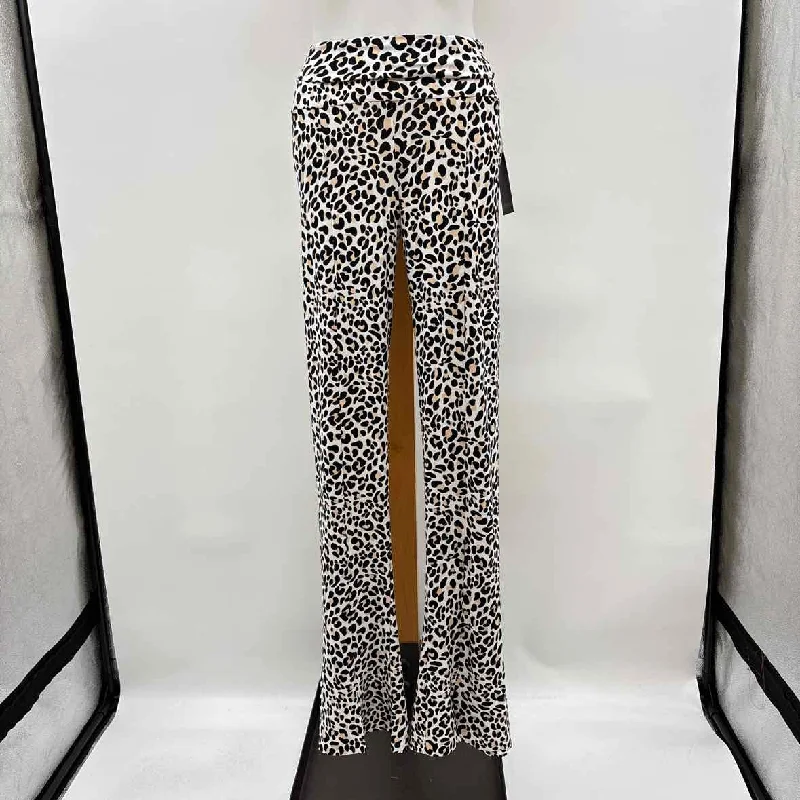 Leather women's pantsNorma Kamali Women's Size S White Animal Print Pants