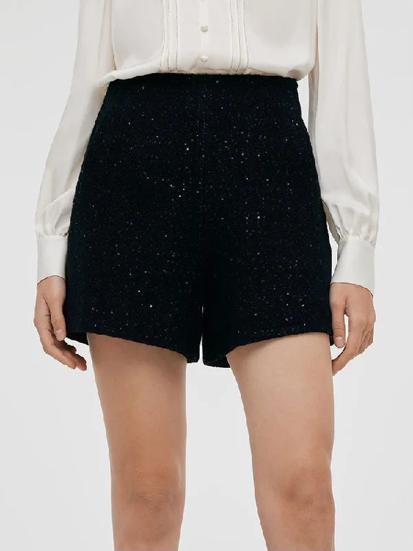 Water-resistant women's shortsWool Blend Sequins A-Line Women Shorts