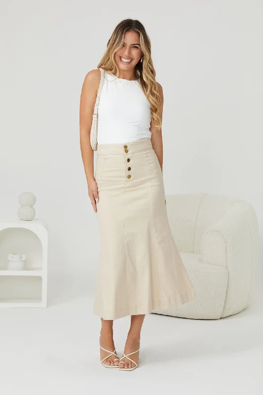 Leather women's pantsAivee Skirt - Beige