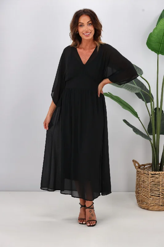 Long flowy dresses for womenJane James Mabel Midi Dress Black