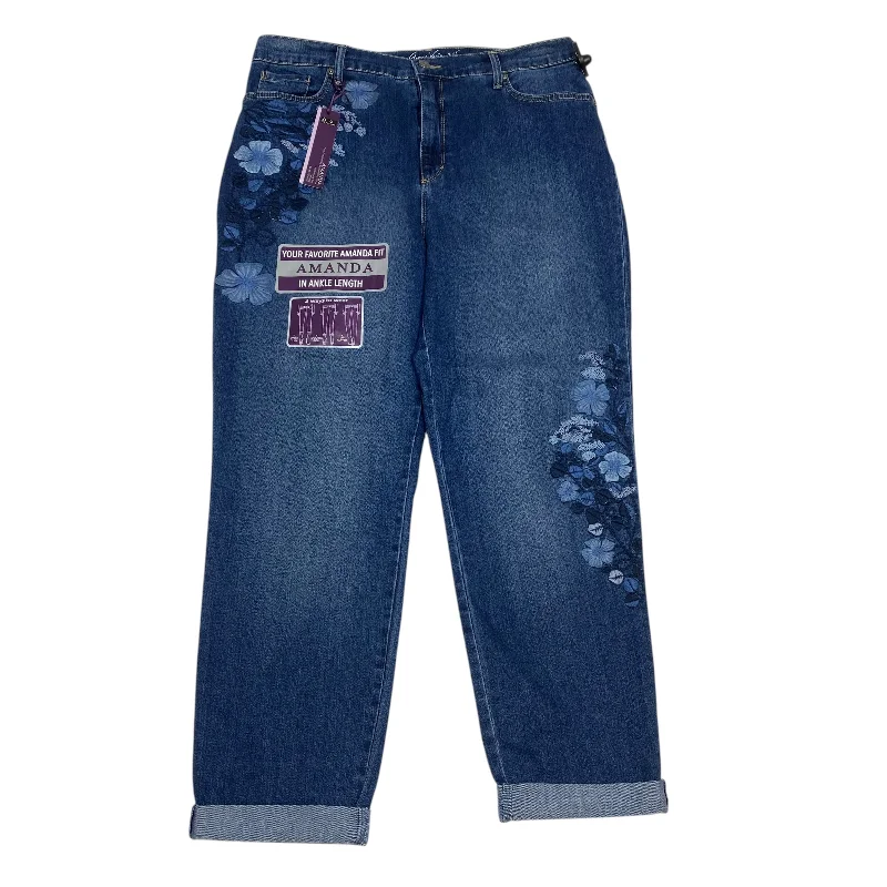 Jeans with reinforced stitching at the stress pointsJeans Straight By Gloria Vanderbilt In Blue Denim, Size: 16