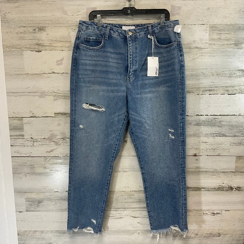 Jeans with a distressed and bleached finish for a unique and casual appearanceJeans Straight By Vervet In Blue Denim, Size: 14