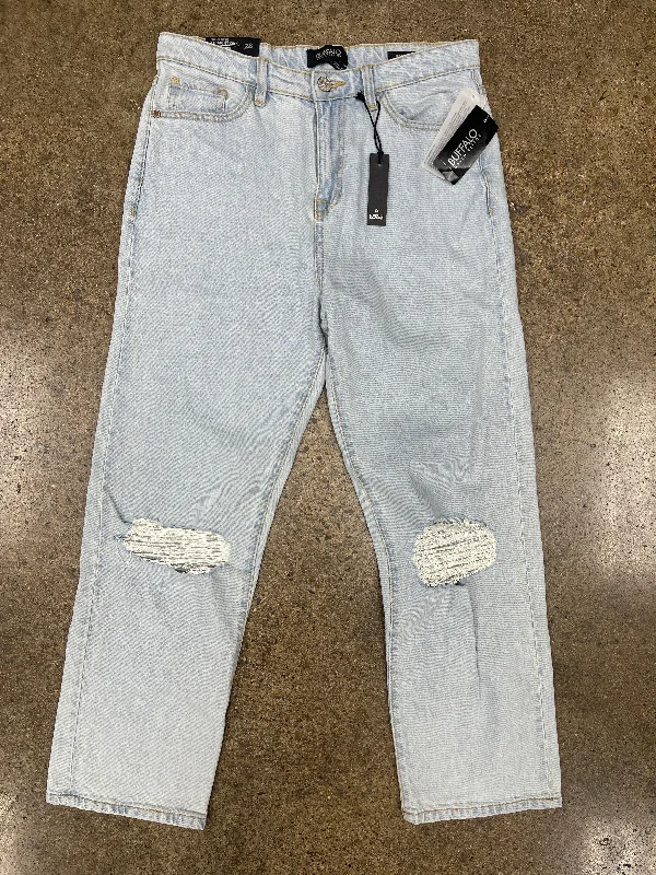 Jeans with a distressed and bleached finish combined with embroidery for a bold and trendy lookJeans Straight By Buffalo David Bitton In Blue Denim, Size:6