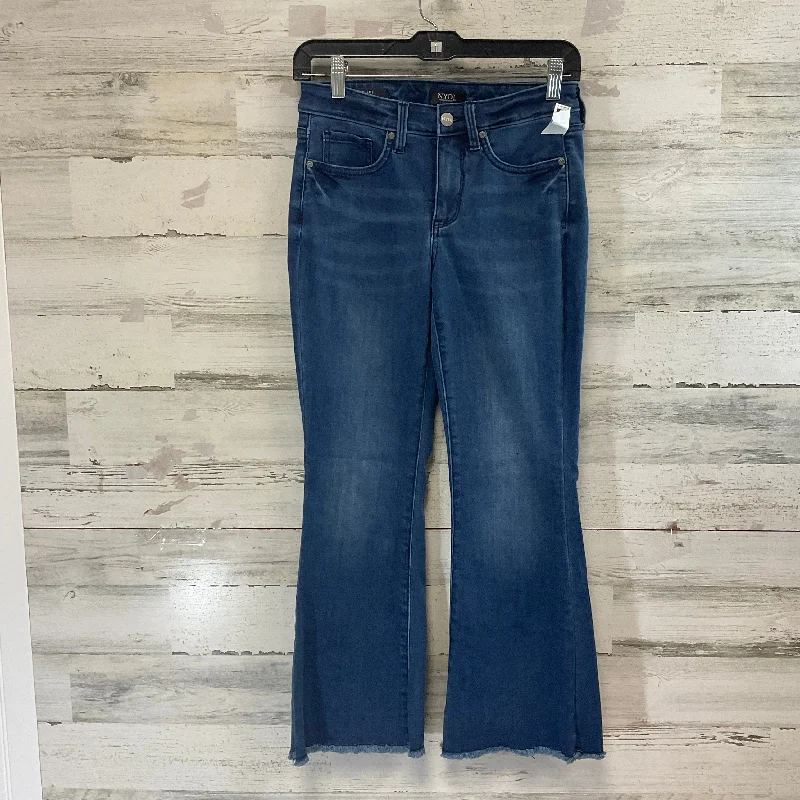 Jeans with a unique blend of denim fabrics for added texture and interestJeans Flared By Not Your Daughters Jeans In Blue Denim, Size: 00