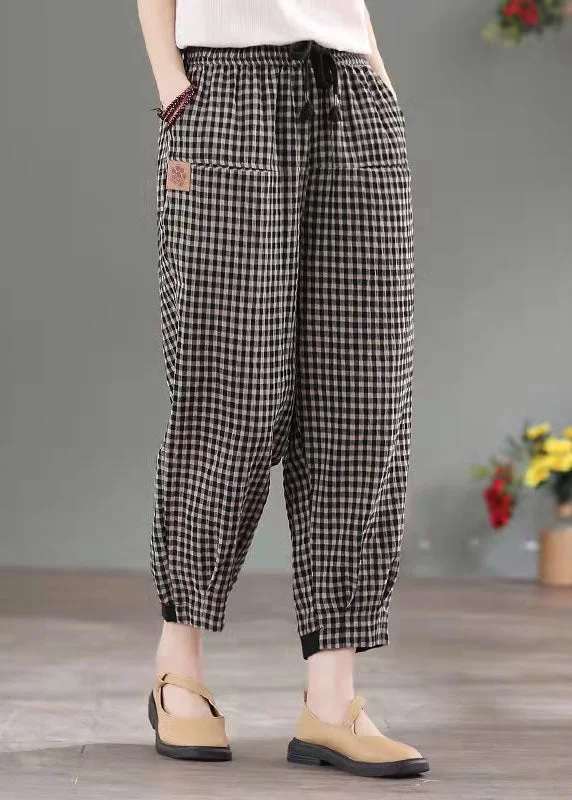 Layering women's pants2021 Plaid Thick Elastic Waist Pants