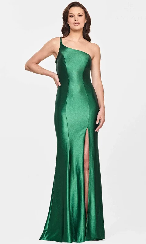 Strapless dresses for womenFaviana S10811 - Asymmetric Neck Seamed Evening Gown