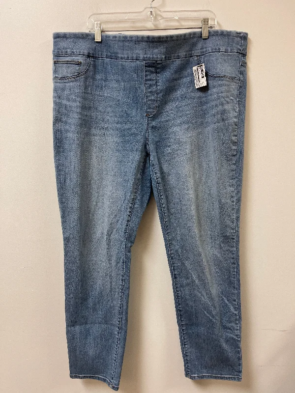 Stretchy jeans with a high cotton content for comfortJeans Skinny By Chicos In Blue Denim, Size: 20