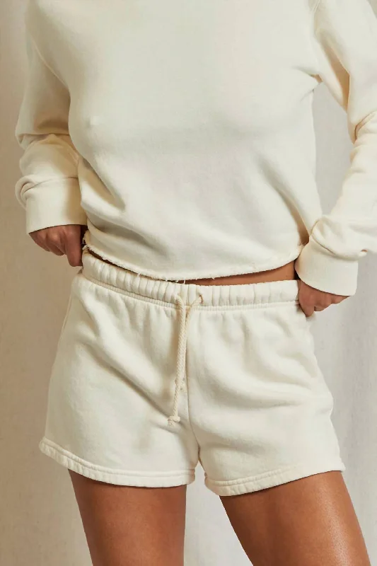 Lace-up women's pantsAruba Beach Fleece Sweatshort In Bright Ivory