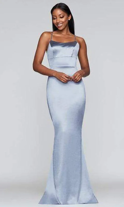 One-shoulder dresses for womenFaviana - S10375 Lace Up Backless Satin Mermaid Gown