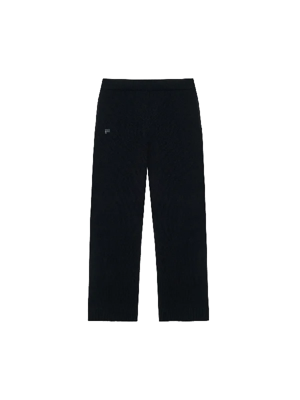 Selvedge denim women's jeansWomens Recycled Cashmere Loose Track Pants—black