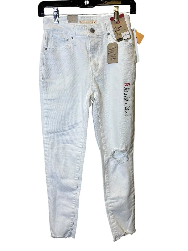 Bootcut jeans with embroidery at the hemsJeans Skinny By Levis In White, Size: 2