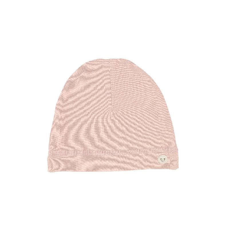 lingerie with lace appliquésLillette Brushed Cotton Wrapover Beanie - Dusty Pink