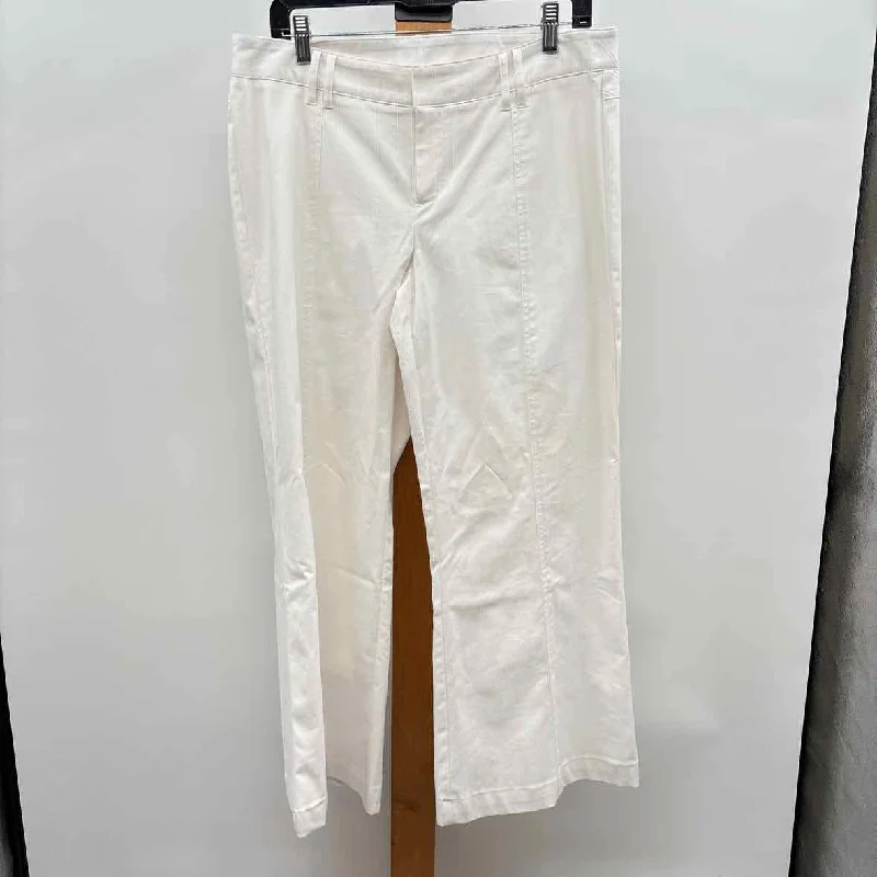 Plus-size women's skirtsBisou Bisou Women's Size 10 White Stripe Pants