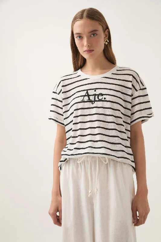 Day dresses for womenPerela Stripe Logo Tee