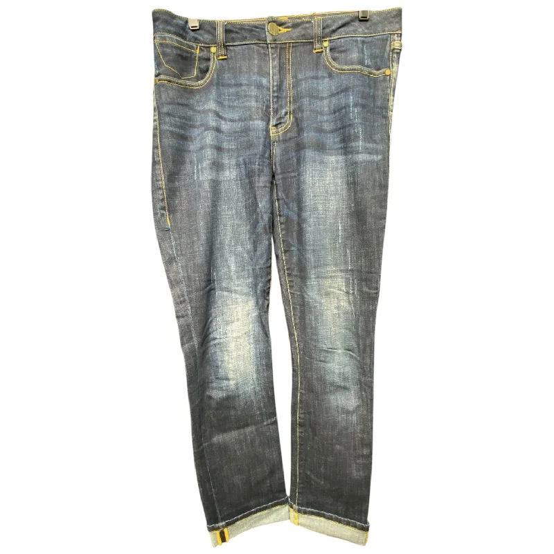 Jeans with a raw hem for an unfinished and rugged lookJeans Straight By Cabi In Blue Denim, Size: 8