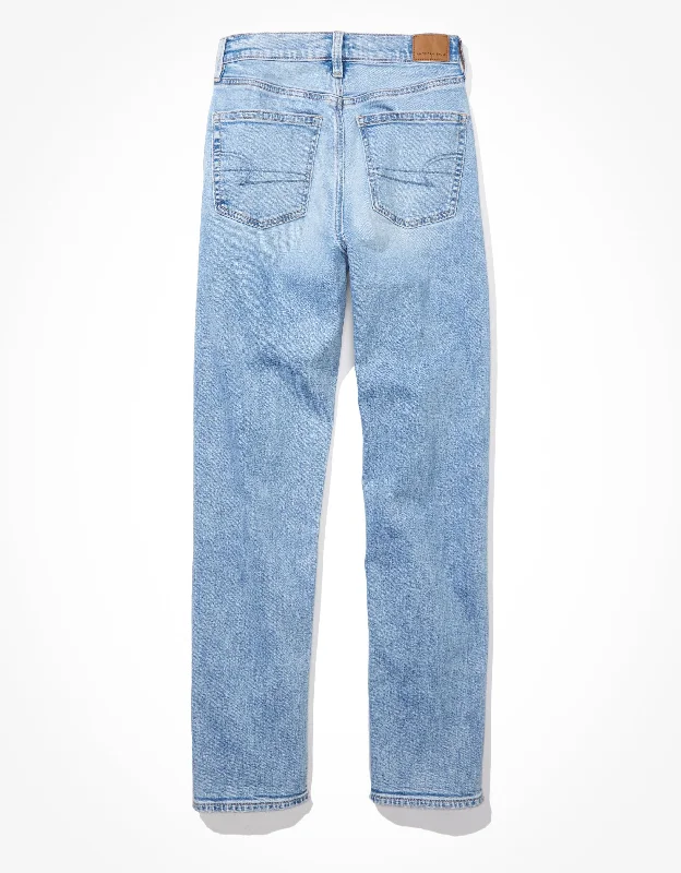 Jeans with a distressed and repaired look for character and charmAE Stretch Highest Waist '90s Boyfriend Jean