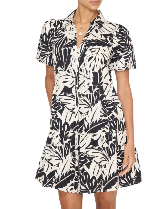 Fit-and-flare dresses for womenPalm Leaf Mini Dress In Naples Spumante