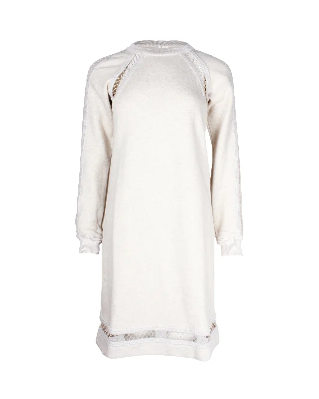 V-neck dresses for womenChloe Cut Out Detail Sweatshirt Mini Dress in Cream Cotton