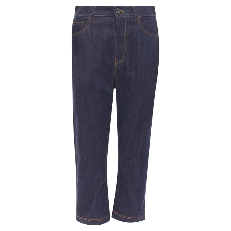 Jeans with contrast pockets and back patchesFendi PF denim straight jeans