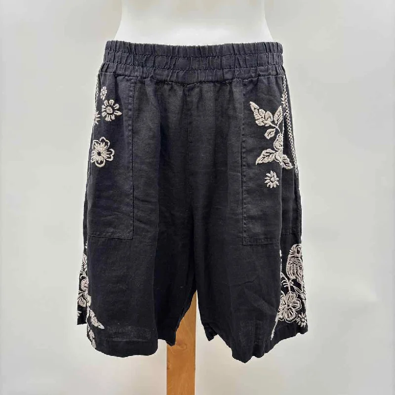 Casual chic women's bottomsJohnny Was Women's Size M Black Embroidered Shorts