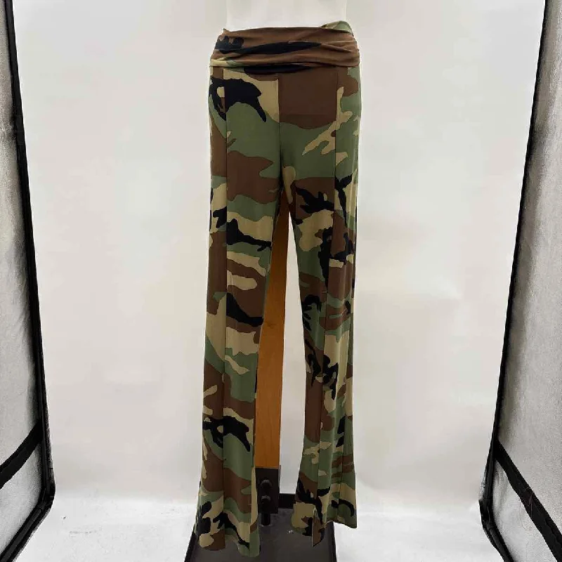 Bohemian-style women's shortsNorma Kamali Women's Size M Olive Camoflage Pants