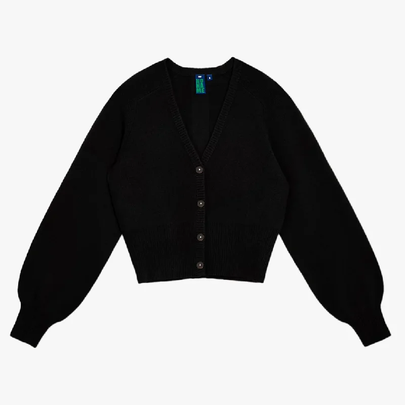 Cable-knit women's sweaterPop Primary Cardigan (Black)