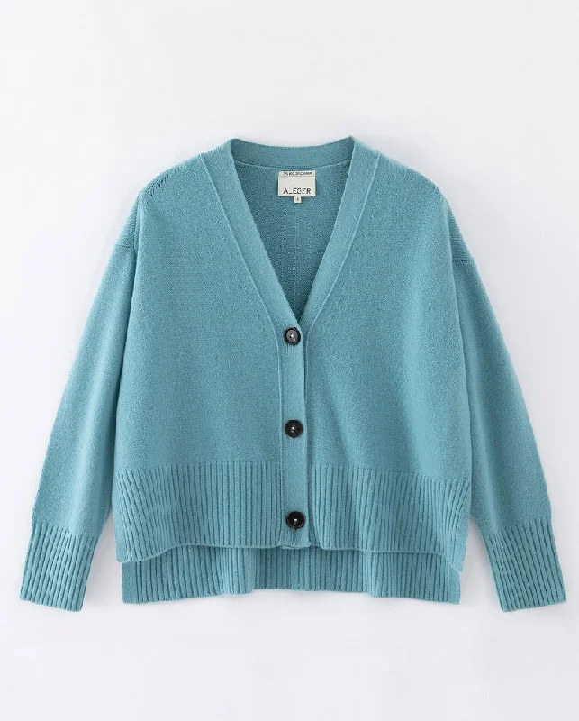 Turtleneck women's sweaterAleger N.99 Cashmere Blend Oversized Cardigan - Sicily Blue