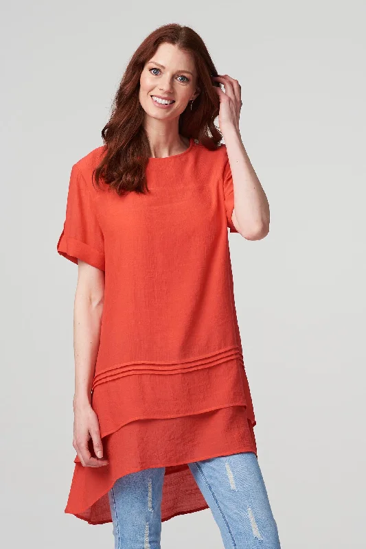 Cardigan-style women's topsLayered Longline Tunic Top