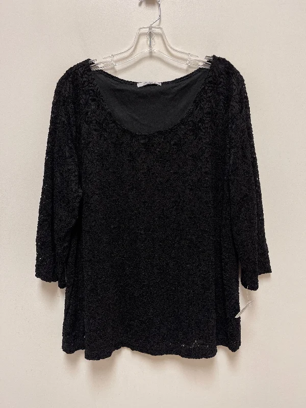 Embroidered women's topsBlack Top Long Sleeve Clothes Mentor, Size L