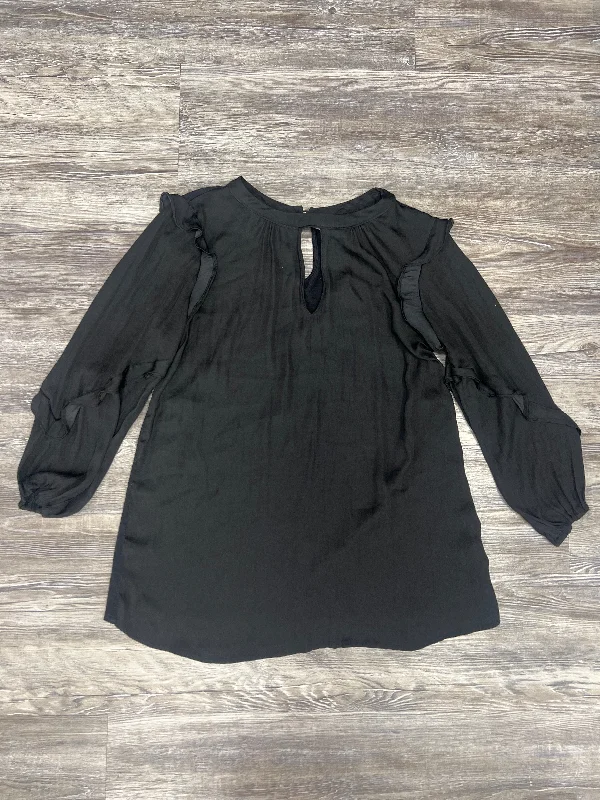 Suede women's topsBlack Top Long Sleeve Dolan Left Coast, Size Xs