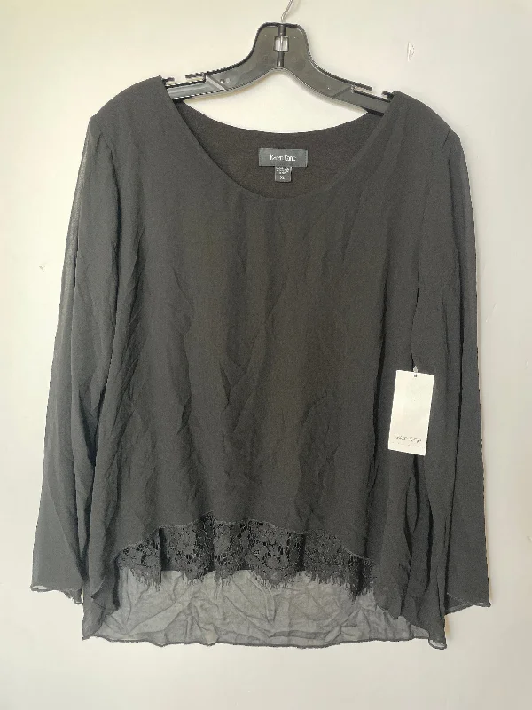 Layering women's topsBlack Top Long Sleeve Karen Kane, Size Xl